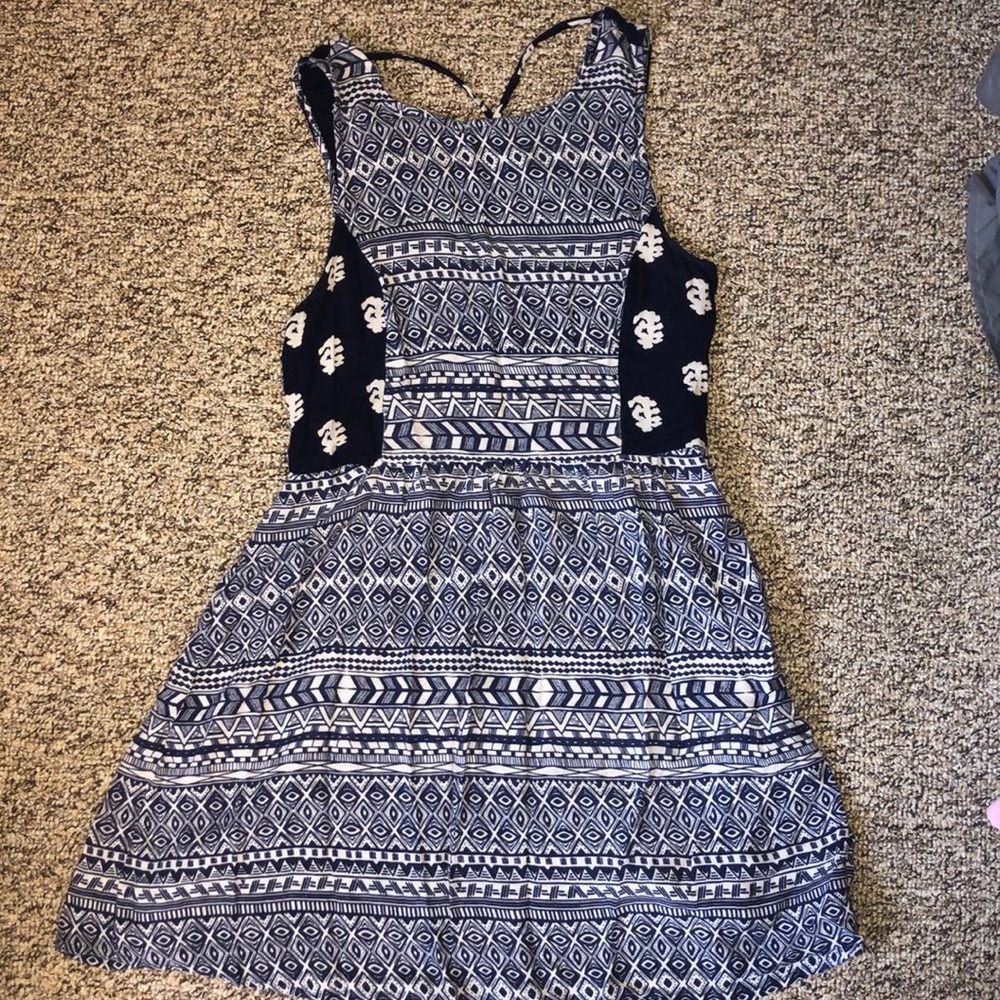Navy and white sundress
